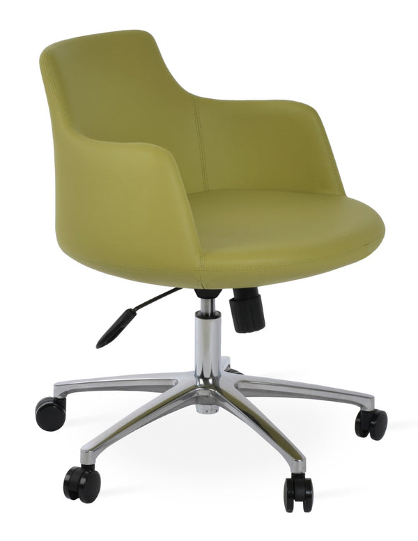 Soho Concept Dervish Arm (Ppm-fr) - Premium Leatherette Design With 2-year Warranty In Soft Black Finish Green  Soho-concept-dining-chair-11747