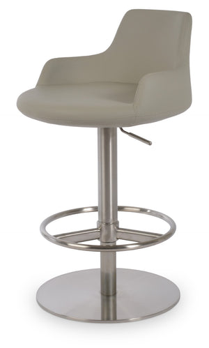 Soho Concept Dervish Adjustable Piston Stool With Full Footrest – Stylish Leatherette, 2-year Warranty, Blue Finish Light Grey  Soho-concept-dining-chair-07921