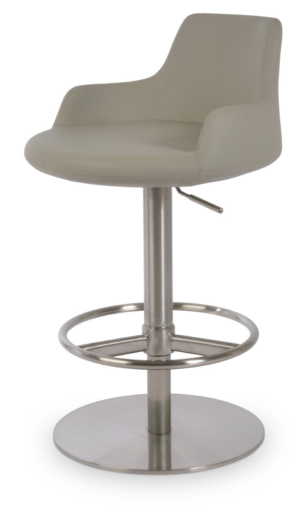 Soho Concept Dervish Adjustable Piston Stool With Full Footrest – Stylish Leatherette, 2-year Warranty, Blue Finish Light Grey  Soho-concept-dining-chair-07921