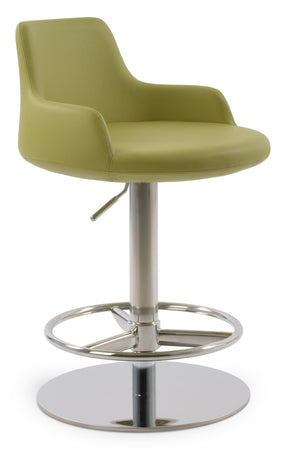 Soho Concept Dervish Adjustable Piston Stool With Full Footrest – Stylish Leatherette, 2-year Warranty, Blue Finish Green  Soho-concept-dining-chair-07922