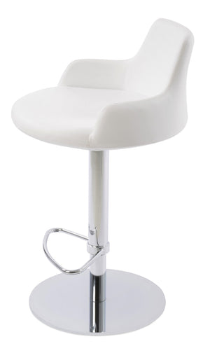 Soho Concept Dervish Adjustable Barstools With Half Footrest – Soft Leatherette, Gold Or Black Finish, 2-year Warranty White  Soho-concept-dining-chair-07924