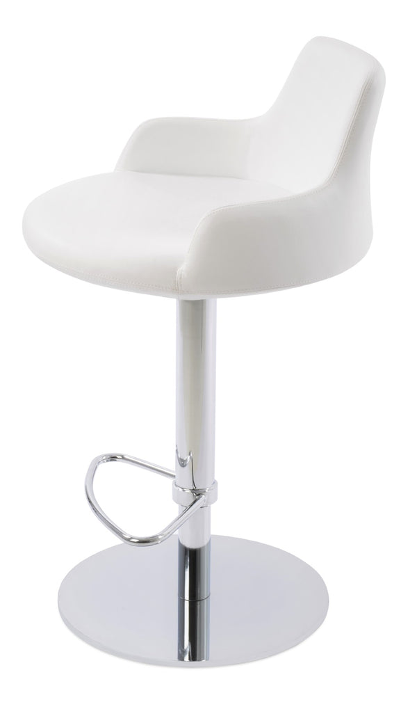 Soho Concept Dervish Adjustable Barstools With Half Footrest – Soft Leatherette, Gold Or Black Finish, 2-year Warranty White  Soho-concept-dining-chair-07924