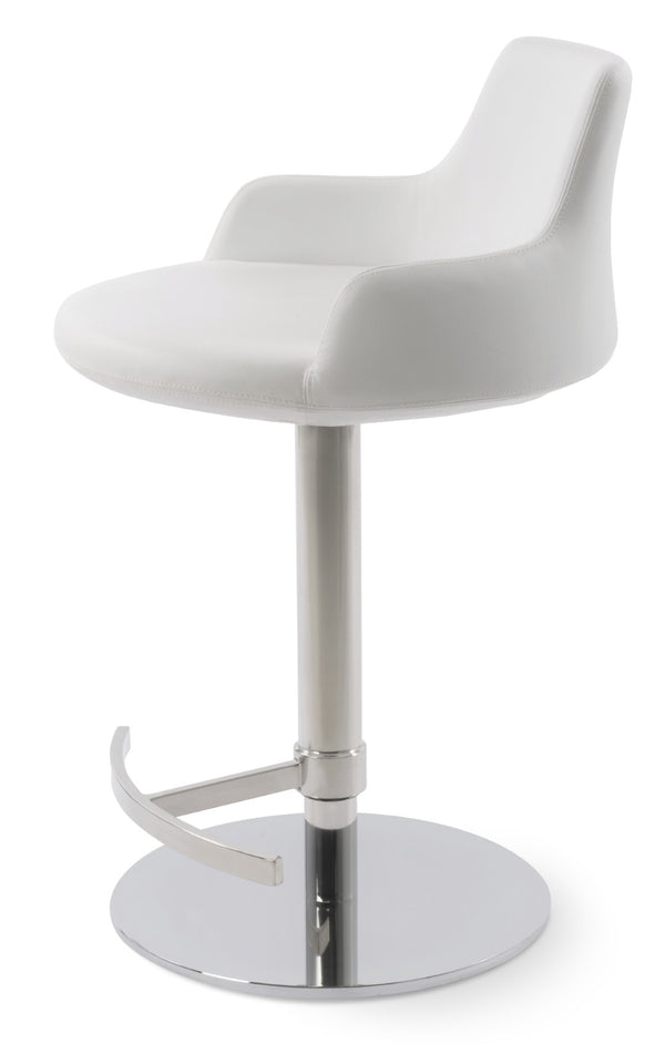 Soho Concept Dervish Adjustable Piston Barstools & Counterstools - Durable Leatherette, 2-year Guarantee, Stylish Design White  Soho-concept-dining-chair-07925