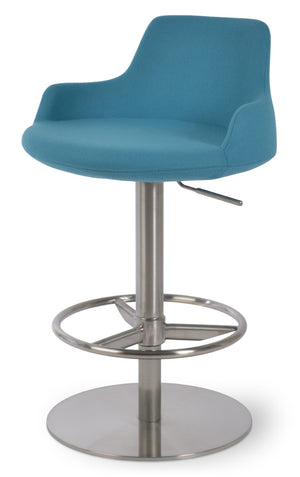 Soho Concept Dervish Piston Barstools & Counterstools - Ergonomic Camira Wool Fabric, 10-year Guarantee, Stylish Design Turquoise  Soho-concept-dining-chair-07908