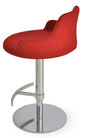 Soho Concept Dervish Adjustable Barstools & Counterstools In Camira Wool With Polished Steel Base For Comfort Polished Steel  Soho-concept-dining-chair-07909