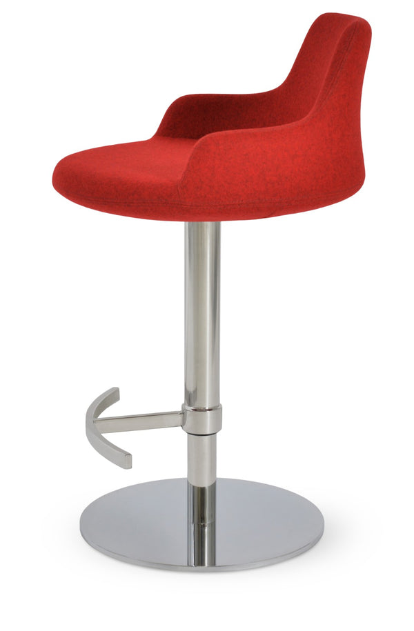 Soho Concept Dervish Piston Barstools & Counterstools - Ergonomic Design, Stylish Boucle Fabric, 10-year Warranty Polished Steel  Soho-concept-dining-chair-06691