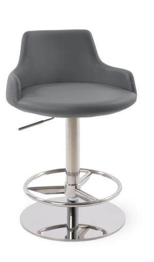 Soho Concept Dervish Adjustable Piston Stool With Full Footrest – Stylish Leatherette, 2-year Warranty, Blue Finish Grey  Soho-concept-dining-chair-07918