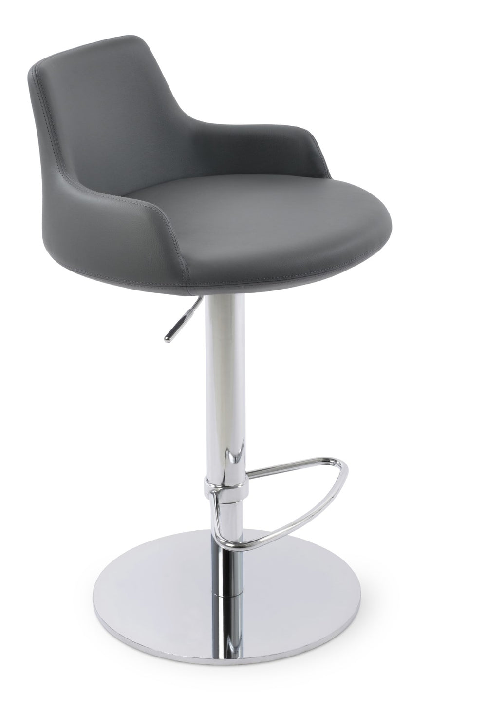 Soho Concept Dervish Adjustable Barstools With Half Footrest – Soft Leatherette, Gold Or Black Finish, 2-year Warranty Polished  Soho-concept-dining-chair-07919