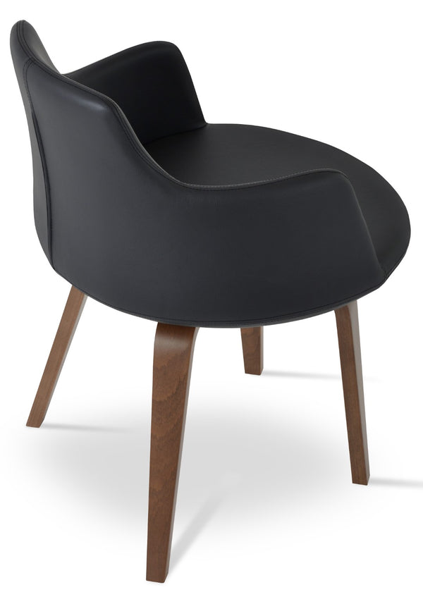 Soho Concept Dervish Plywood Armchair Dining Chair - Stylish Leatherette, Soft Walnut Finish, 2-year Guarantee! Walnut,Black  Soho-concept-dining-chair-02412