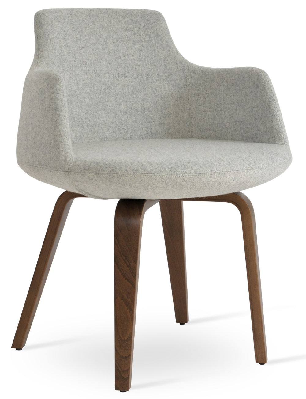 Soho Concept Dervish Plywood Armchair Dining Chair In Orange - Premium Camira Blazer Wool & 10-year Warranty! Walnut,Silver  Soho-concept-dining-chair-02401