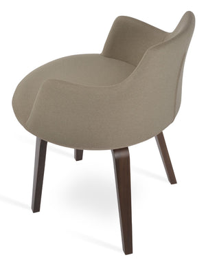 Soho Concept Dervish Plywood Armchair Dining Chair In Turquoise & Natural - Luxurious Fabrics, 10-year Guarantee Walnut,Beige  Soho-concept-dining-chair-02405