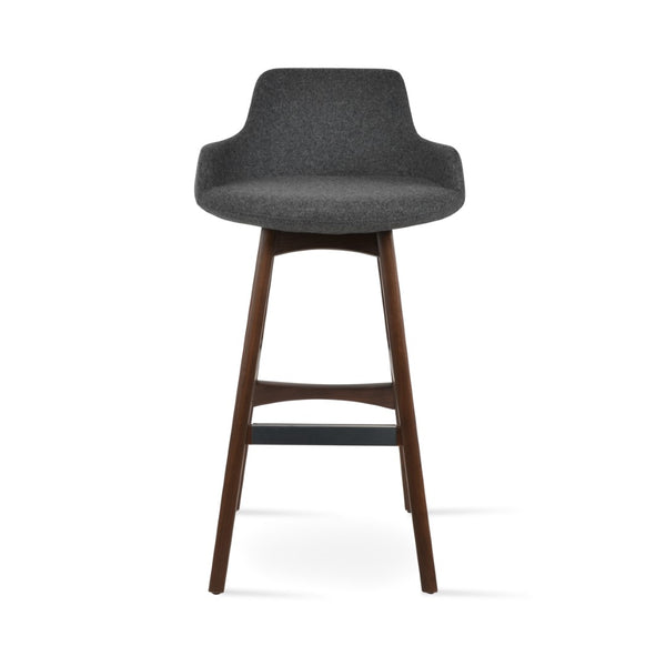 Soho Concept Dervish Pr-wood Barstools & Counterstools - Ergonomic Design, Camira Wool, 10-year Guarantee, Dark Grey Walnut,Dark Grey  Soho-concept-dining-chair-07933