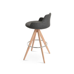 Soho Concept Dervish Pyramid Barstools & Counterstools - Premium Camira Wool, 10-year Guarantee, Stylish Design Natural,Dark Grey  Soho-concept-dining-chair-07951