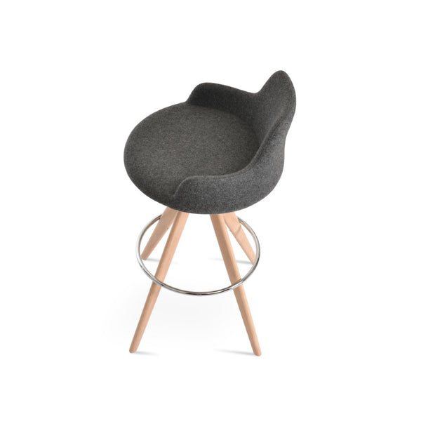 Soho Concept Dervish Pyramid Barstools & Counterstools - Premium Camira Wool, 10-year Guarantee, Stylish Design Natural,Dark Grey  Soho-concept-dining-chair-06701