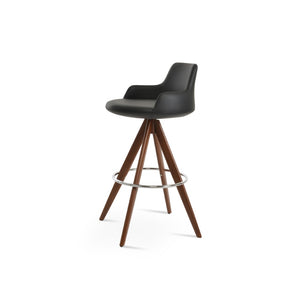 Soho Concept Dervish Pyramid Barstools & Counterstools – Stylish Solid Wood Swivel Stools, 2-year Guarantee! Walnut,Black  Soho-concept-dining-chair-07947