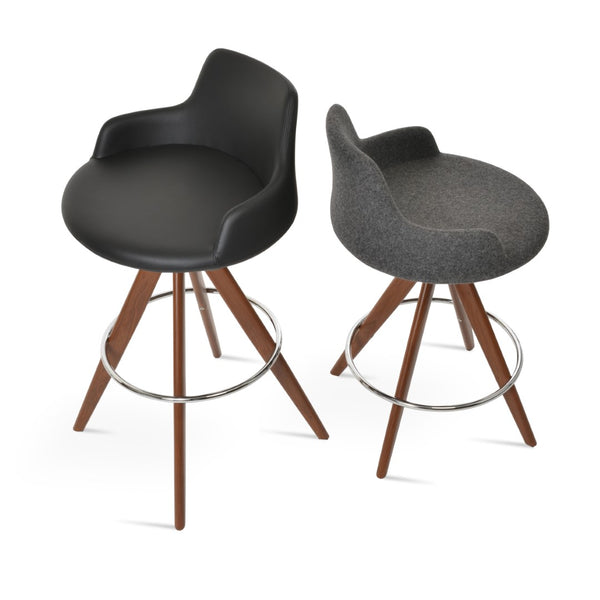 Soho Concept Dervish Swivel Barstools & Counterstools - Stylish Leatherette, Durable Metal, 2-year Guarantee! Walnut,Black  Soho-concept-dining-chair-07949
