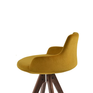 Soho Concept Dervish Pyramid Barstools & Counterstools: Luxurious Upholstery, Solid Wood, 10-year Guarantee, 350 Lbs Capacity Walnut  Soho-concept-dining-chair-07937