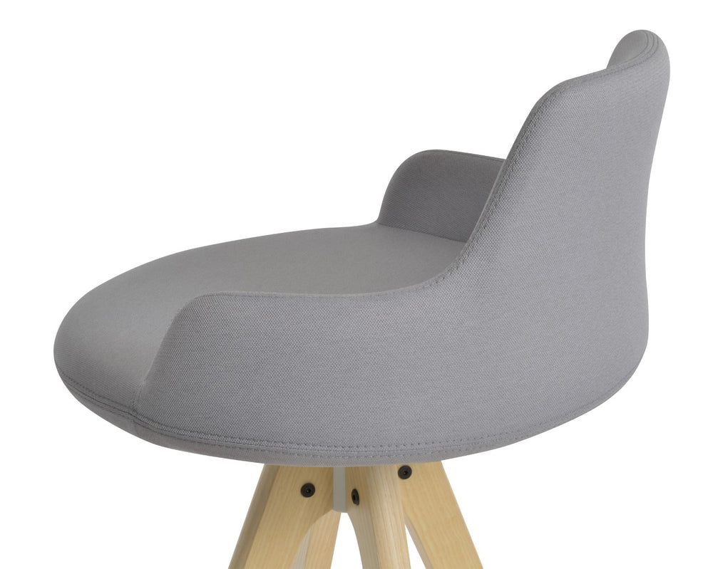 Soho Concept Dervish Pyramid Barstools & Counterstools: Luxurious Upholstery, Solid Wood, 10-year Guarantee, 350 Lbs Capacity Natural,Ash,Light Grey  Soho-concept-dining-chair-07938