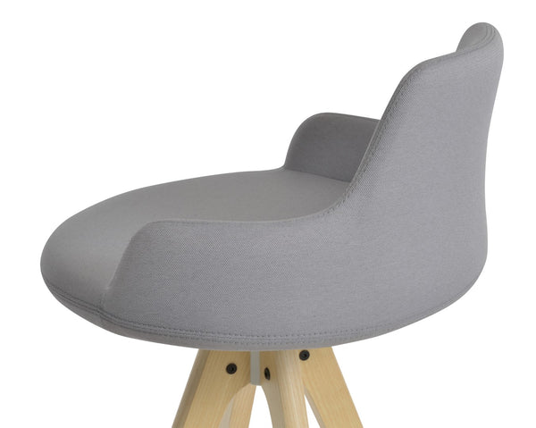 Soho Concept Dervish Pyramid Barstools & Counterstools: Luxurious Upholstery, Solid Wood, 10-year Guarantee, 350 Lbs Capacity Natural,Ash,Light Grey  Soho-concept-dining-chair-07938