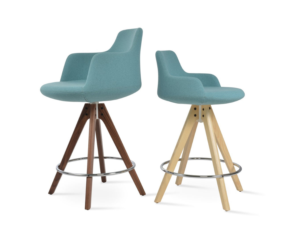 Soho Concept Dervish Pyramid Barstools & Counterstools - Durable Boucle Fabric, Leather Options, 10-year Guarantee! Natural,Ash,Green  Soho-concept-dining-chair-06697