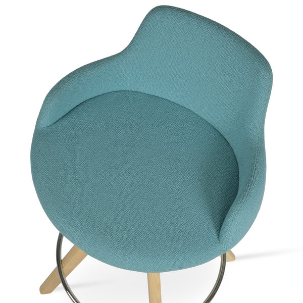 Soho Concept Dervish Pyramid Barstools & Counterstools - Durable Boucle Fabric, Leather Options, 10-year Guarantee! Natural,Ash,Green  Soho-concept-dining-chair-07943