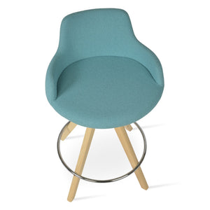 Soho Concept Dervish Pyramid Barstools & Counterstools - Durable Boucle Fabric, Leather Options, 10-year Guarantee! Natural,Ash,Green  Soho-concept-dining-chair-06697