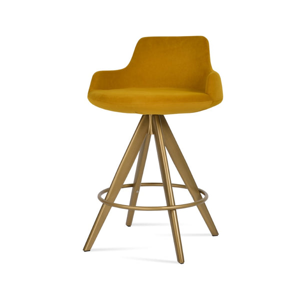 Soho Concept Dervish Pyramid-mw Swivel Barstools & Counterstools - Luxurious Boucle, Velvet, Nubuck Fabrics, 10-year Guarantee Brass  Soho-concept-dining-chair-07944