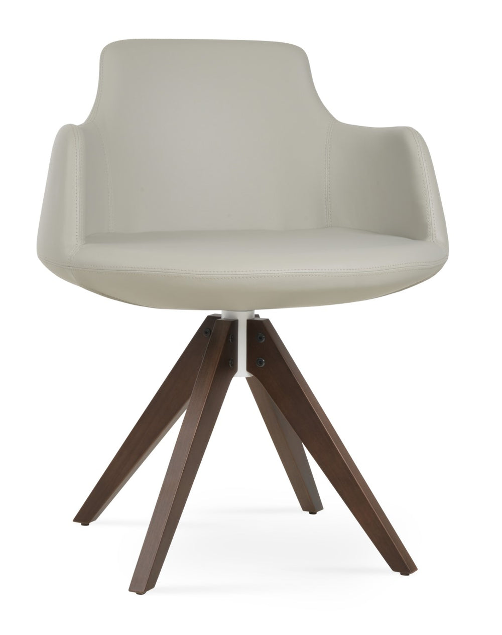 Soho Concept Dervish Pyramid Swivel Dining Armchair - Stylish Leatherette Chair In Soft Natural, Ash, Black Finish Blue,Natural,Ash  Soho-concept-dining-chair-02337