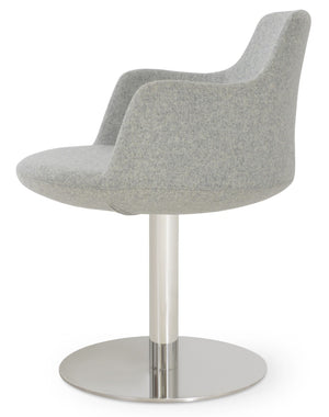 Soho Concept Dervish Round Swivel Armchair – Stylish Orange Dining Chair In Camira Blazer Wool With 10-year Guarantee Silver  Soho-concept-dining-chair-02432
