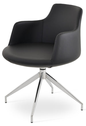 Soho Concept Dervish Stylish Spider Swivel Armchair Dining Chair With 2-year Guarantee - Soft Leatherette Comfort Black  Soho-concept-dining-chair-02464