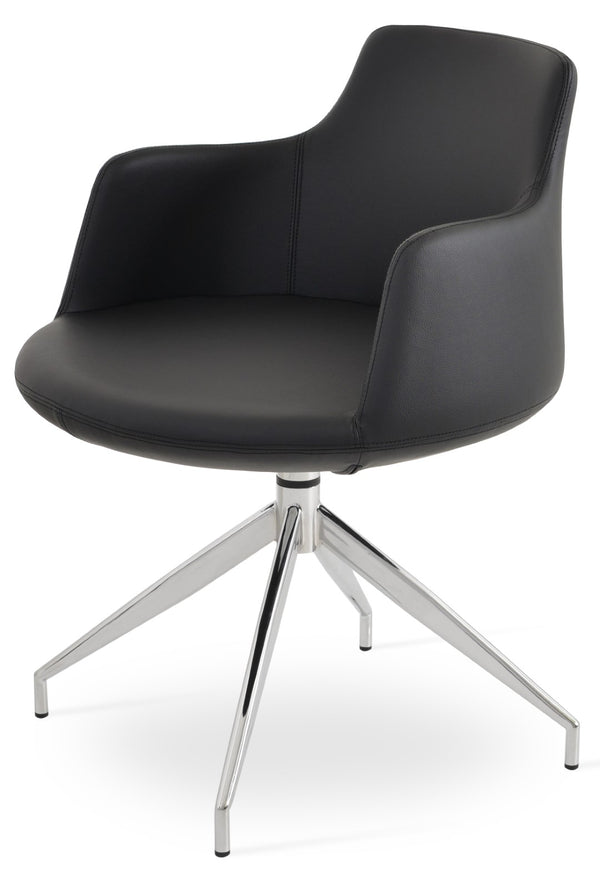Soho Concept Dervish Stylish Spider Swivel Armchair Dining Chair With 2-year Guarantee - Soft Leatherette Comfort Black  Soho-concept-dining-chair-02464