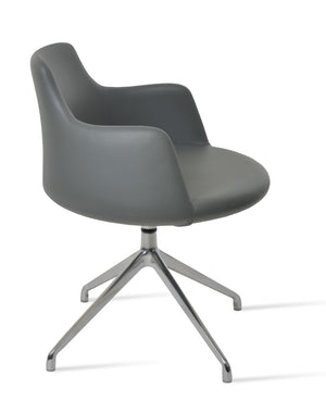 Soho Concept Dervish Stylish Spider Swivel Armchair Dining Chair With 2-year Guarantee - Soft Leatherette Comfort Grey  Soho-concept-dining-chair-02465