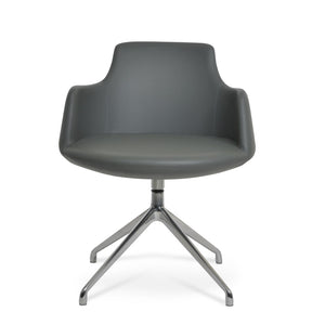 Soho Concept Dervish Stylish Spider Swivel Armchair Dining Chair With 2-year Guarantee - Soft Leatherette Comfort Grey  Soho-concept-dining-chair-02465