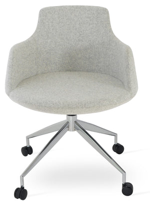 Soho Concept Dervish Spider Swivel Armchair - Luxurious Wool Fabric, 10-year Guarantee, Modern Silver & Black Design   Soho-concept-dining-chair-02463