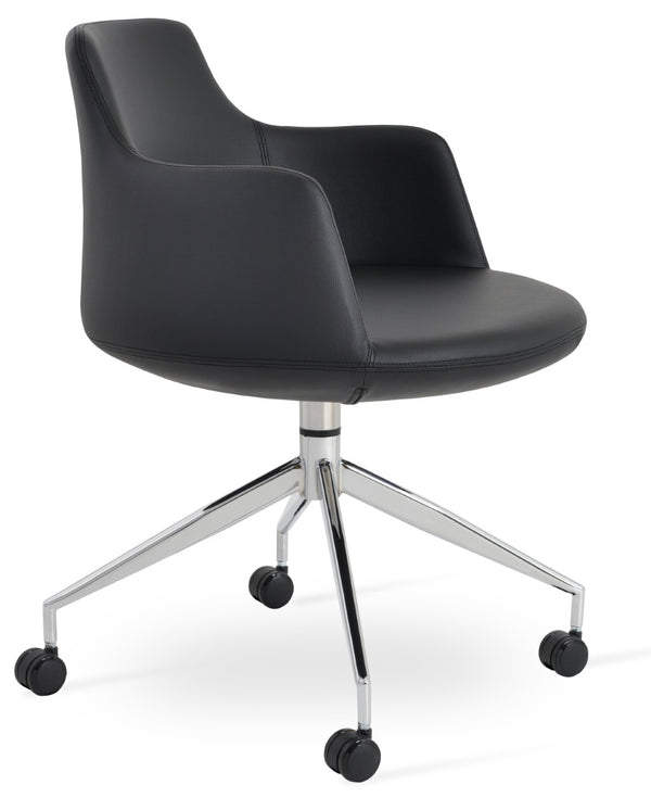 Soho Concept Dervish Stylish Spider Swivel Armchair Dining Chair With 2-year Guarantee - Soft Leatherette Comfort Black  Soho-concept-dining-chair-02469