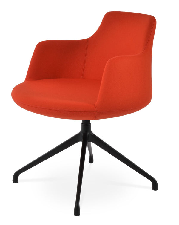Soho Concept Dervish Spider Swivel Armchair - Luxurious Wool Fabric, 10-year Guarantee, Modern Silver & Black Design Black,Orange  Soho-concept-dining-chair-02440