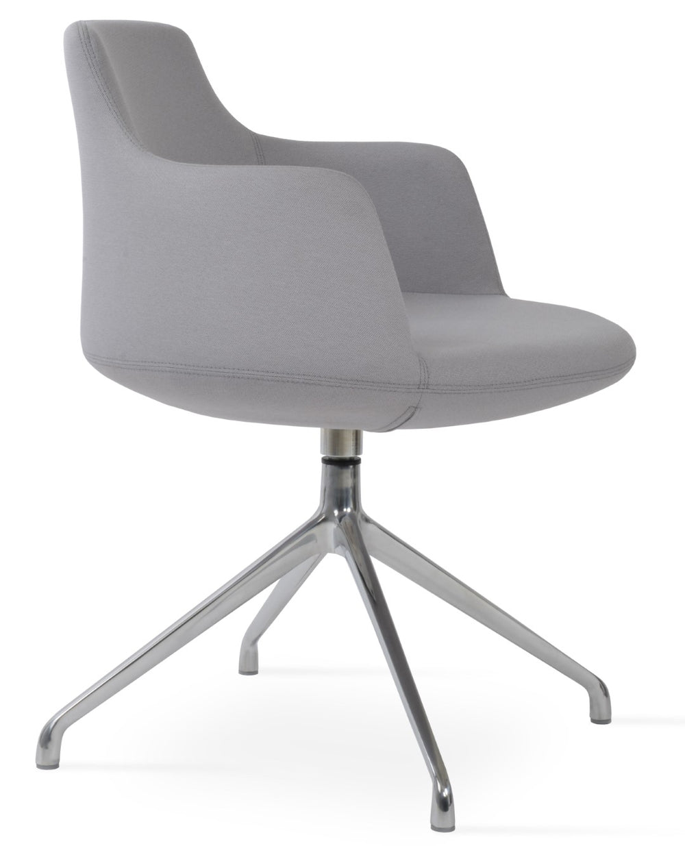 Soho Concept Dervish Stylish Spider Swivel Armchair Dining Chair – Premium Boucle, Velvet & Nubuck Fabrics, Grey Light Grey  Soho-concept-dining-chair-02442