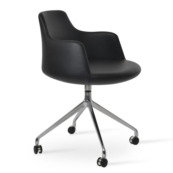 Soho Concept Dervish Stylish Spider Swivel Armchair Dining Chair With 2-year Guarantee - Soft Leatherette Comfort Chrome,Black  Soho-concept-dining-chair-02443