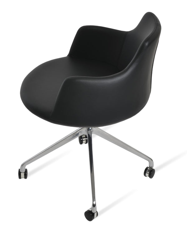 Soho Concept Dervish Stylish Spider Swivel Armchair Dining Chair With 2-year Guarantee - Soft Leatherette Comfort Chrome,Black  Soho-concept-dining-chair-02443