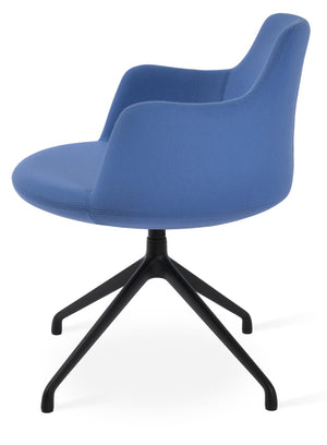 Soho Concept Dervish Spider Swivel Armchair - Luxurious Wool Fabric, 10-year Guarantee, Modern Silver & Black Design Black  Soho-concept-dining-chair-02449