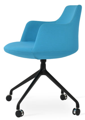Soho Concept Dervish Stylish Spider Swivel Armchair Dining Chair – Premium Boucle, Velvet & Nubuck Fabrics, Grey Black,Turquoise  Soho-concept-dining-chair-02455