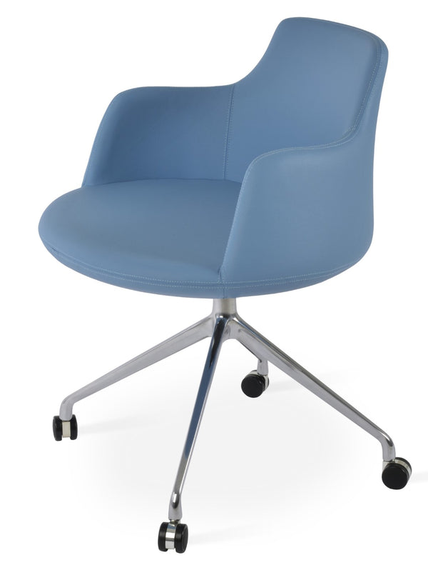 Soho Concept Dervish Stylish Spider Swivel Armchair Dining Chair With 2-year Guarantee - Soft Leatherette Comfort Blue  Soho-concept-dining-chair-02457
