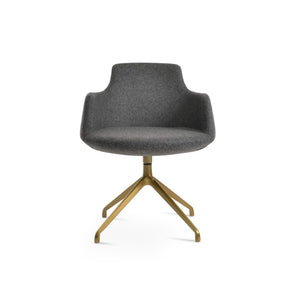 Soho Concept Dervish Spider Swivel Armchair - Luxurious Wool Fabric, 10-year Guarantee, Modern Silver & Black Design Brass,Dark Grey  Soho-concept-dining-chair-02437