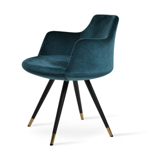 Soho Concept Dervish Star Armchair - Luxurious Velvet & Nubuck, Multiple Finishes, 10-year Guarantee, 350 Lb Capacity Black,Gold,Brass,Green  Soho-concept-dining-chair-02488