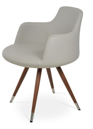 Soho Concept Dervish Star Armchair - Stylish Leatherette Dining Chair In Soft Orange, Black, Gold & Brass Finishes Walnut,Light Grey  Soho-concept-dining-chair-02491