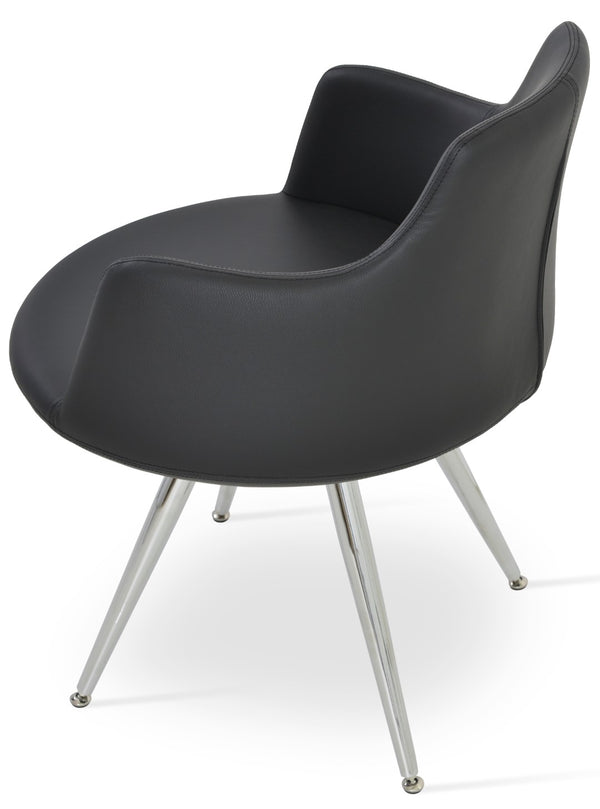 Soho Concept Dervish Star Armchair - Stylish Leatherette Dining Chair In Soft Orange, Black, Gold & Brass Finishes Chrome,Black  Soho-concept-dining-chair-02472