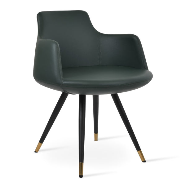 Soho Concept Dervish Star Armchair - Stylish Leatherette Dining Chair In Soft Orange, Black, Gold & Brass Finishes Black,Gold,Green  Soho-concept-dining-chair-02470