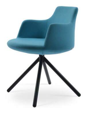 Soho Concept Dervish Stick Swivel Armchair - Luxurious Camira Blazer Wool, Durable Steel Base, 10-year Guarantee Black,Turquoise Steel Tube Soho-concept-dining-chair-02500