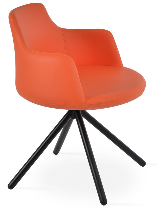 Soho Concept Dervish Stick Swivel Armchair - Stylish Leatherette Dining Chair With 2-year Guarantee In Light Grey Black,Orange Steel Tube Soho-concept-dining-chair-02499
