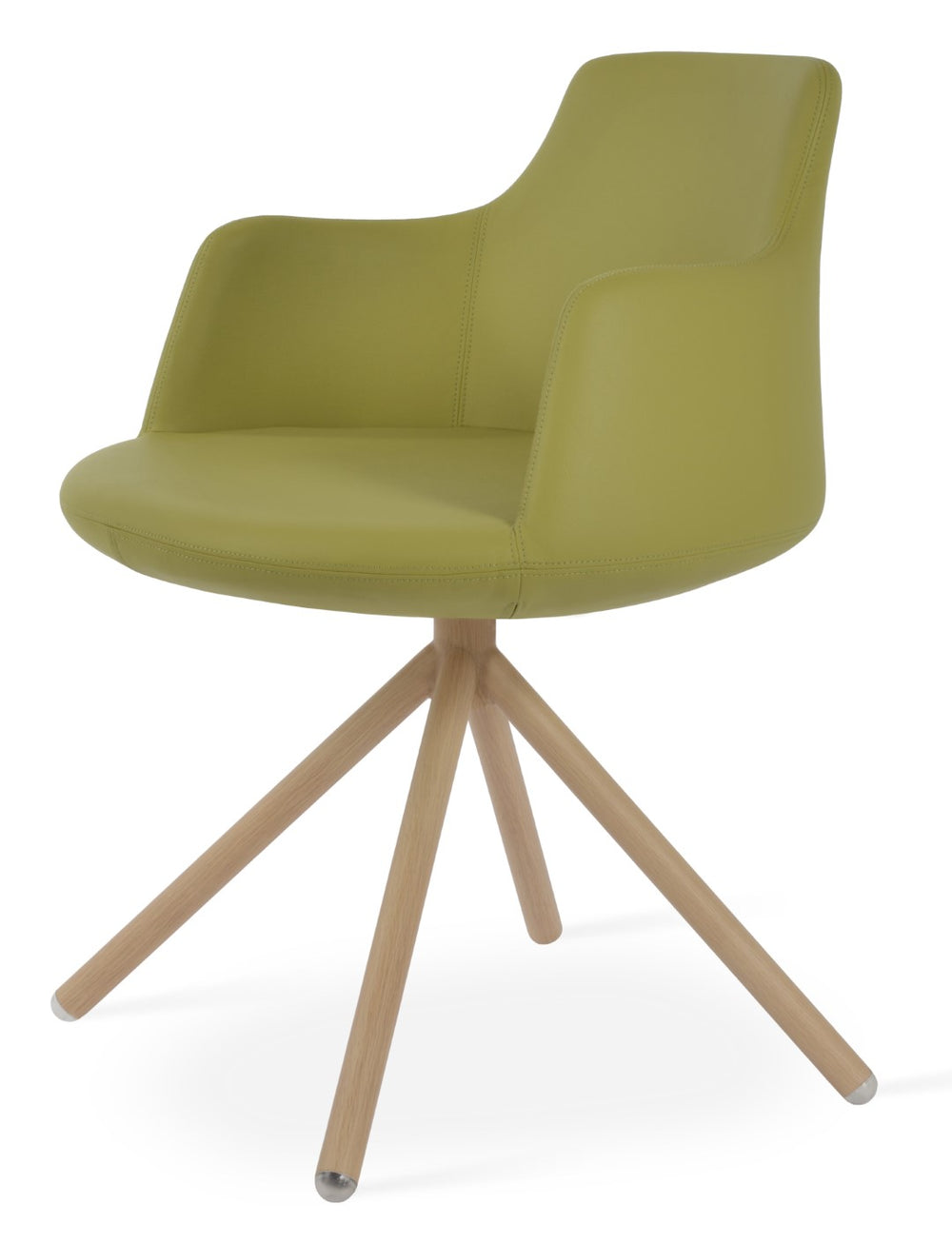 Soho Concept Dervish Stick Swivel Armchair - Stylish Leatherette Dining Chair With 2-year Guarantee In Light Grey Natural,Green Steel Tube Soho-concept-dining-chair-02512